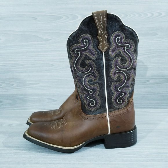 Ariat Shoes - Ariat Boots Quickdraw Womens Brown Embroidered Leather Size 7 Shoe